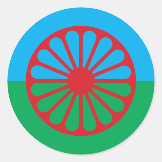 Romani Drapeau autocollant 3" feuille de 6 (Devant)