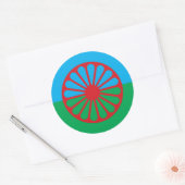 Romani Drapeau autocollant 3" feuille de 6 (Enveloppe)