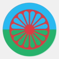 Romani Drapeau autocollant 3" feuille de 6