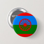 ROMANI FLAG RONDE BUTTON 5,7 CM (Voorkant /achterkant)