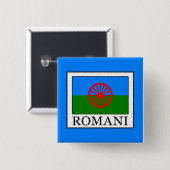 Romani Vierkante Button 5,1 Cm (Voorkant /achterkant)
