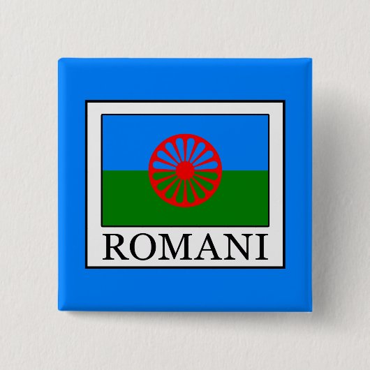 Romani Vierkante Button 5,1 Cm (Voorkant)