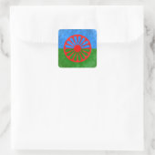 Romani vlag vierkante sticker (Tas)