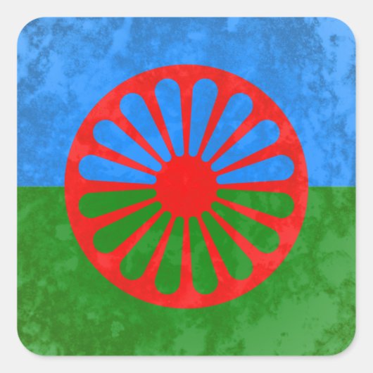 Romani vlag vierkante sticker (Voorkant)
