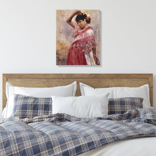 Romani Zigeuner Vrouw Dansen (door Albert Edelfelt Canvas Afdruk (Insitu (Slaapkamer))