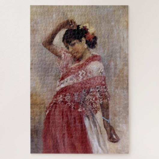 Romani Zigeuner Vrouw Dansen (door Albert Edelfelt Legpuzzel (Verticaal)