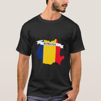 Romania flag map T-shirt