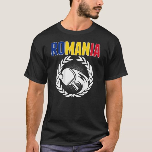 Romania Ping Pong Romanian Table Tennis Supporte T-shirt (Voorkant)