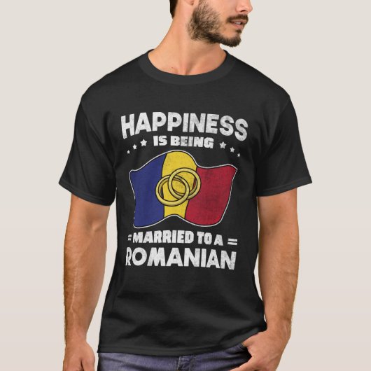Romanian Wedding State of Romania Roots Married T-shirt (Voorkant)