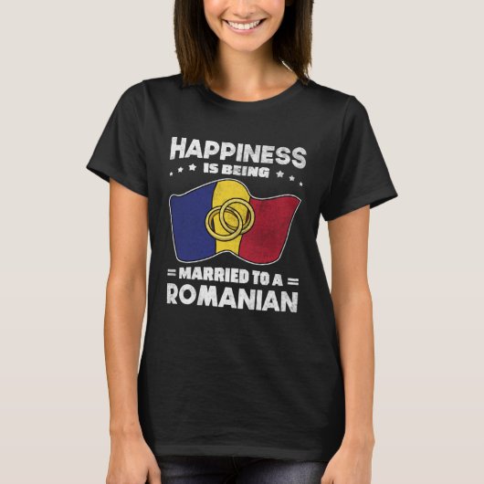 Romanian Wedding State of Romania Roots Married T-shirt (Voorkant)