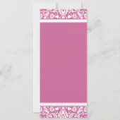 Romanitc Pink Damask Swirls Wedding Invitation Kaart (Achterkant)