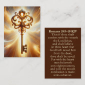 Romans 10:9-10 Cartes KJV - Clé - Comment être sau (Devant / Derrière)