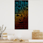 Romans 10:9 Poster (Cuisine)