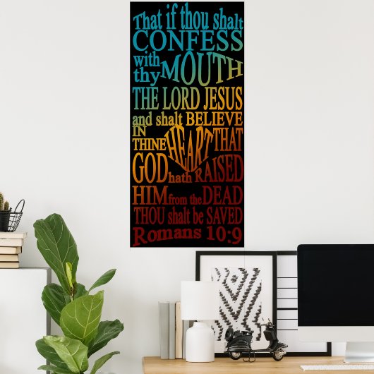 Romans 10:9 Poster (Bureau à domicile)