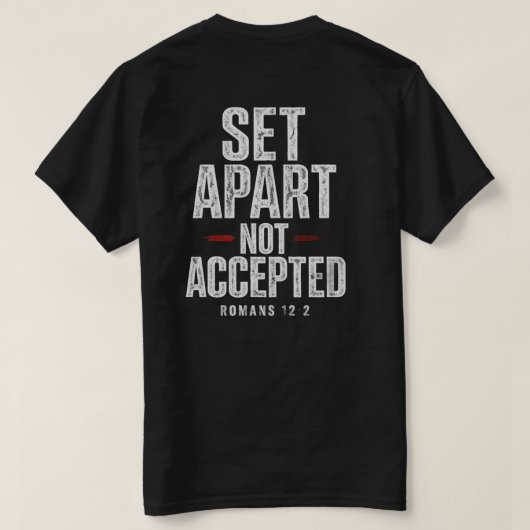 Romans 12:2 T-shirt (Design achterkant)