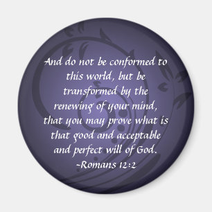 Romans 12 Christian Bible Verse Quote transformere Magneet