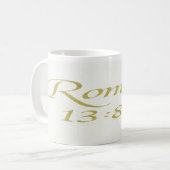 Romans 13:8-10: Bible Verse Mug Koffiemok (Voorkant links)