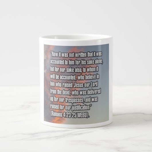 Romans 4:23–25 WEBU Mug Extra Grote Beker (Voorkant)