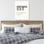 Romans 5:3 Minimalist Christian Canvas Wall Art (Insitu (Slaapkamer))