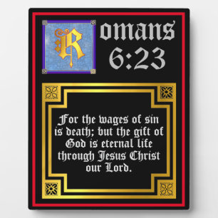 Romans 623 Gold Letter Eternal Life Bible Verse Fotoplaat