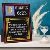 Romans 623 Gold Letter Eternal Life Bible Verse Fotoplaat (Zijkant)