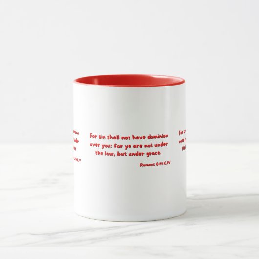 Romans 6:14 Bijbelscripts Verse Two-Tone Mok (Midden)