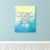 Romans 6:23 Canvas afdrukken (Insitu (Houten vloer))