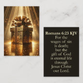 Romans 6:23 Cartes KJV - Cadeau de Noël de Dieu (Devant / Derrière)