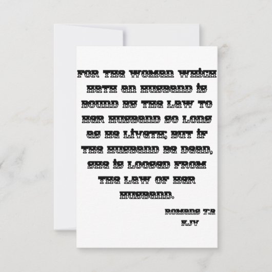 Romans 7:2 KJV Bible Scripture Carte de voeux (Devant)