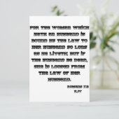 Romans 7:2 KJV Bible Scripture Carte de voeux (Debout devant)