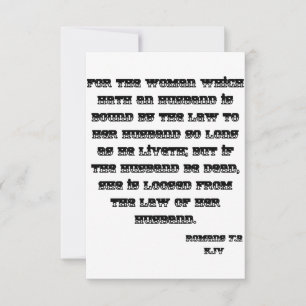 Romans 7:2 KJV Bible Scripture Carte de voeux