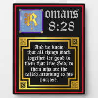 Romans 828 Gold Illuminated Letter KJV Bijbelversi