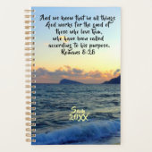 Romans 8:28 Beach Sunset Custom Christelijk Planner (Voorkant)