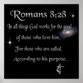 Romans 8:28 Christian Poster (Devant)