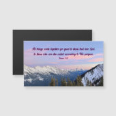Romans 8:28 Mountain Sunset Photography Magnet (Voorkant / Achterkant)