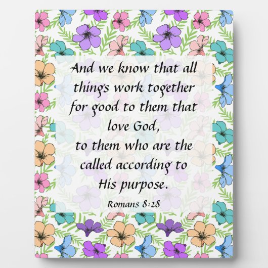 Romans 8:28 Plaque (Devant)