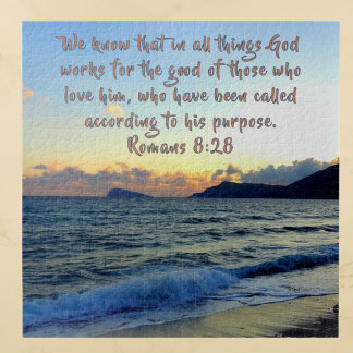Romans 8:28 Soothing Bible Verse And Beach  Legpuzzel