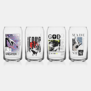 Romans 8:31 Cyberpunk Main de Dieu Glitch Art