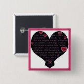 Romans 8:38-39 Knop Hart Vierkante Button 5,1 Cm (Voorkant /achterkant)