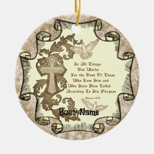 Romans Eight 28 christian ornament (Voorkant)