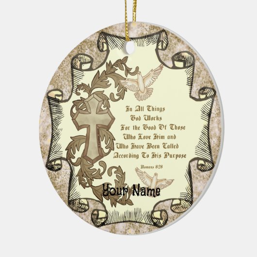 Romans Eight 28 christian ornament (Links)