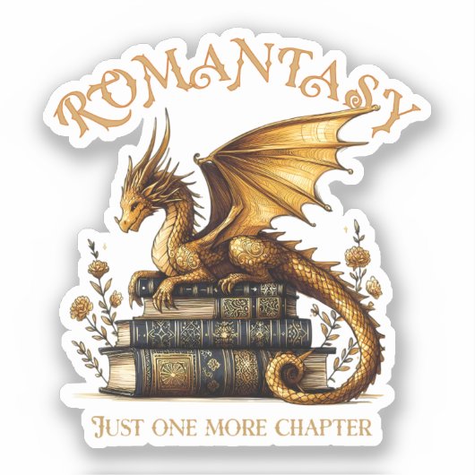 Romantasy Dragon Books Nog een hoofdstuk Sticker (Voorkant)