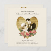 Romantic 2010's "Thégoden Wedding Invitations" Kaart (Voorkant / Achterkant)