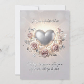 Romantic 25th Wedding Anniversary Card – Luxury  Feestdagenkaart