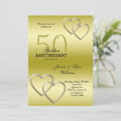 Romantic 50th Gold Wedding Jubileum Kaart (Staand voorkant)