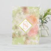 *~ Romantic Abstract AR26 QR + RSVP Floral Kaart (Staand voorkant)