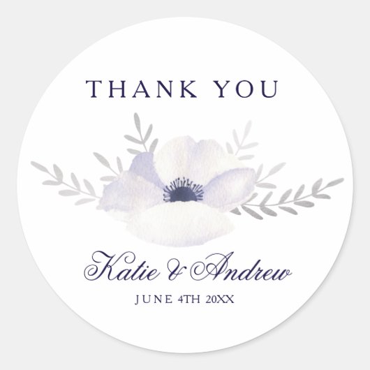 Romantic Anemones Ronde Sticker (Voorkant)