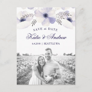 Romantic Anemones sparen de Datum Aankondigingskaart