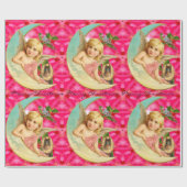 Romantic  Angel met Cat Victoriaans Cadeaupapier (Vlak)