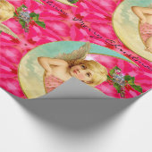 Romantic  Angel met Cat Victoriaans Cadeaupapier (Hoek)